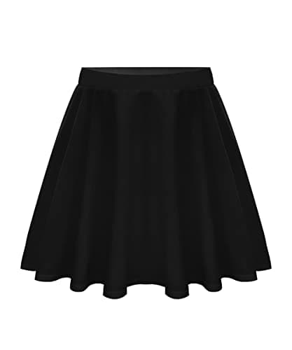 RITERA Plus Size Flared Casual Mini Skater Skirt/Pleated Plaid XL-5XL — A02-255 -Black