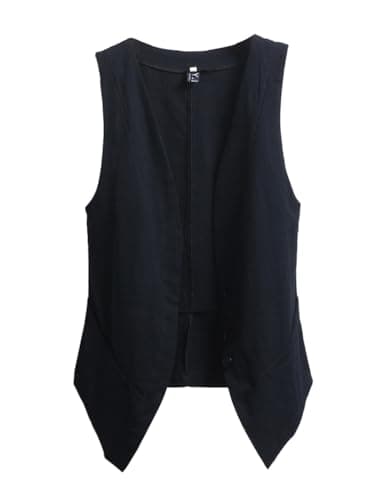 Women's Sleeveless Linen Blazer for Spring and Summer