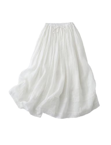 2024 Summer Linen Women's Skirt with Elastic Waist