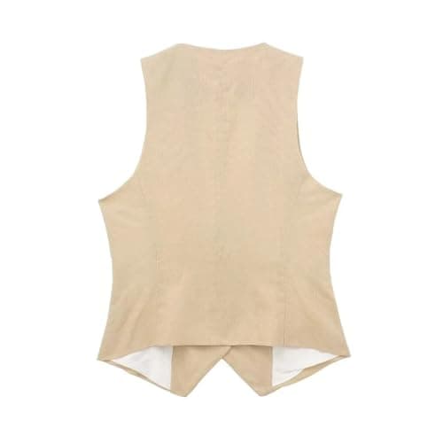 Korean Women's Sleeveless Linen Suit Vest Coat