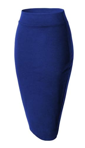 Urban CoCo Women's Stretch Waist Midi Pencil Skirt — Royal Blue