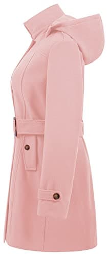 Chrisuno Women's Double Breasted Hooded Pea Coat