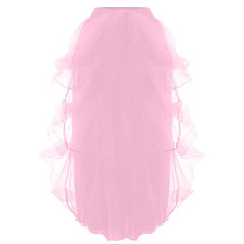 Women's Tulle Maxi Skirt with High Waist and Ruffle - A-Line Floor Length Wedding Skirt