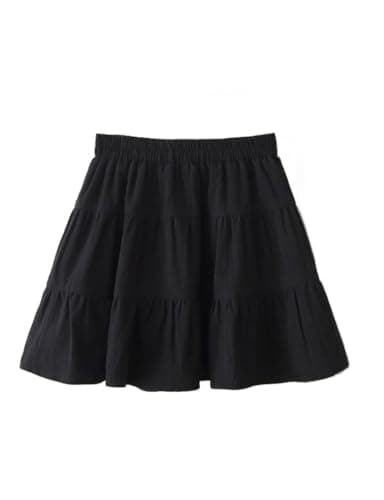 Black Linen Mini Skirt for Women