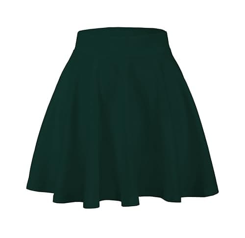 JOELLYUS Plus Size Pleated Mini Skirt for Women — Green