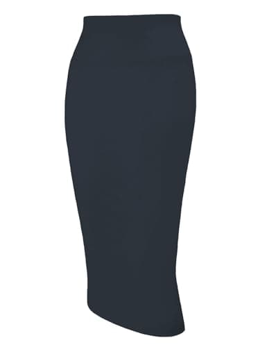 Women's High Waist Pencil Skirt for Business Casual — Dark Grey