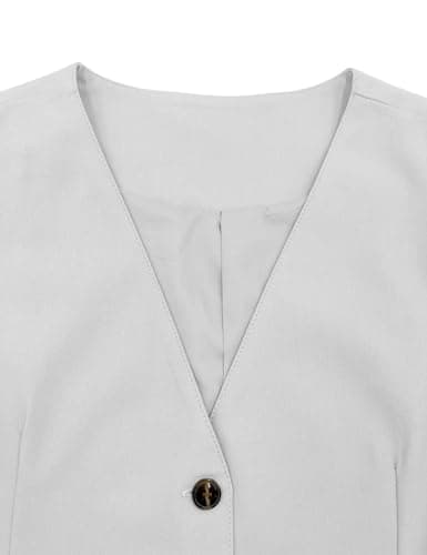 Floral Find Women's Casual Sleeveless V-Neck Business Vest with Pocket