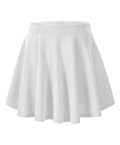 RITERA Plus Size Flared Casual Mini Skater Skirt/Pleated Plaid XL-5XL — A02-255-white