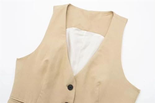 Korean Women's Sleeveless Linen Suit Vest Coat
