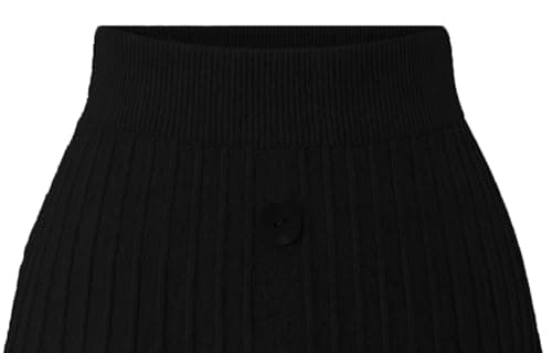 Youhan Women's High-Waist A-Line Pleated Knit Skirt