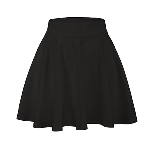 JOELLYUS Plus Size Pleated Mini Skirt for Women — Black
