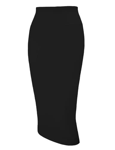 Women's High Waist Pencil Skirt for Business Casual — Black