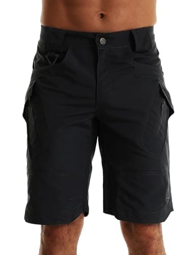 YAXHWIV Men's Lightweight Waterproof Cargo Shorts with Pockets