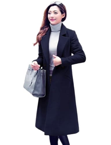 Stylish Long Wool Coats for Women - Fall/Winter Collection — Navy