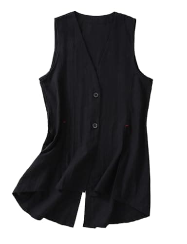 Women's Linen Sleeveless Blazer Jacket for Spring and Summer
