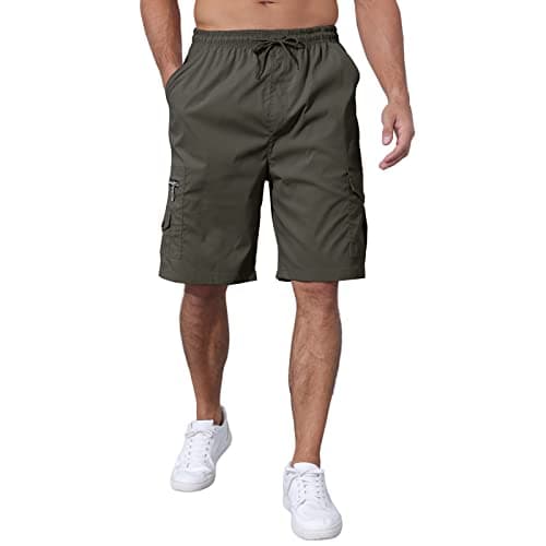 CTU Men's Elastic Waist Cargo Shorts with Multi-Pocket — Armygreen