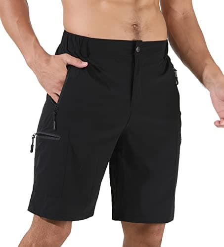 Suwangi Men's Quick-Dry Hiking Cargo Shorts with Multipocket — Black