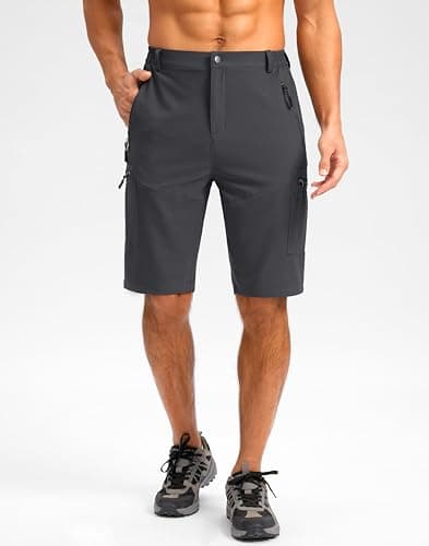 Pudolla Men's Lightweight 11" Cargo Shorts for Summer Travel and Outdoor