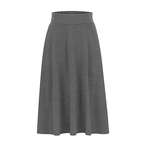 Spring & Summer High Waist Flared Midi Skirts for Women