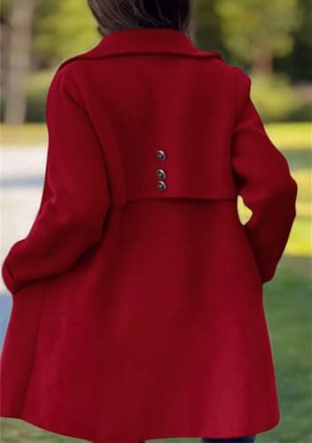 Women's Winter Casual Lapel Collared Wool Pea Coat
