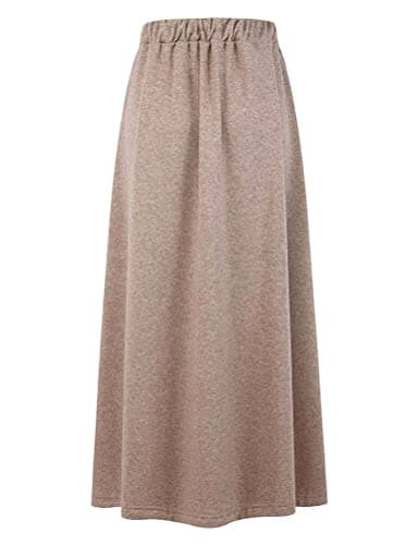IDEALSANXUN Fleece Lined Long Waisted Warm Winter Skirts for Women with Pockets