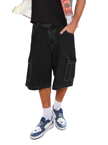 Floerns Men's Baggy Jorts Denim Shorts with Cargo Pockets