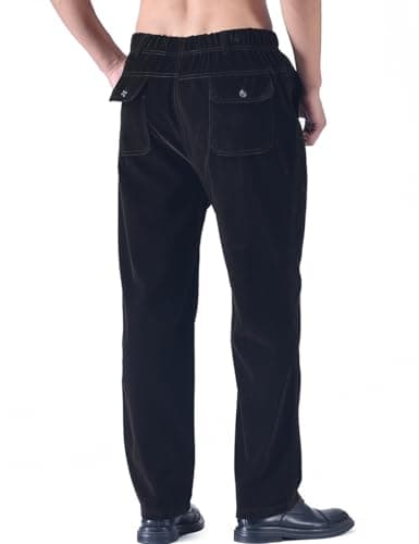 Classic-Fit Corduroy Pants for Men with Elastic Waist
