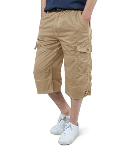 EKLENTSON Men's 3/4 Cargo Shorts with 7 Pockets