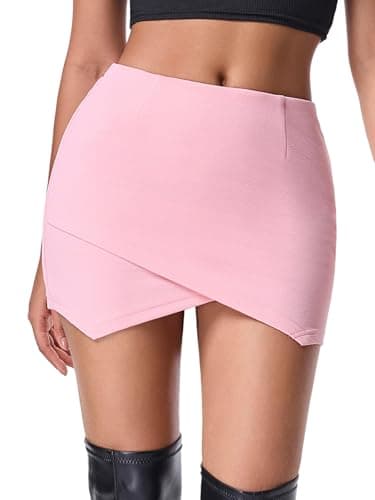 EXLURA Women's Plaid High-Waist Mini Skirt Y2K Fashion — Pink