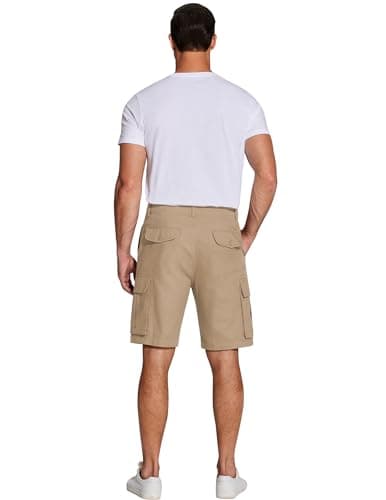 COOFANDY Men's Relaxed Fit Cotton Casual Shorts with Multi Pockets