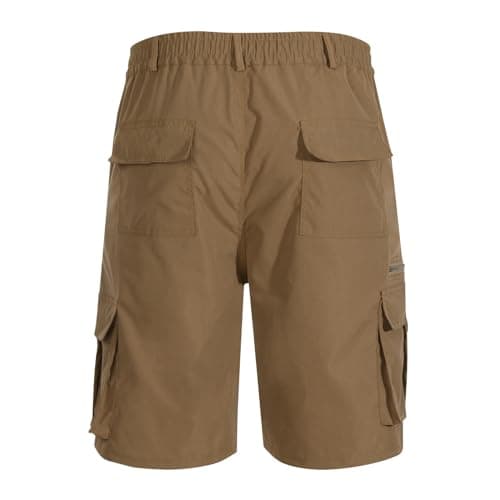 2024 Men's Elastic Waist Cargo Shorts Loose & Multi Pockets