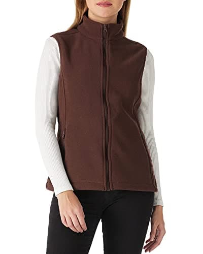 Outdoor Ventures Women's Polar Fleece_zip Vest with Pockets Warm Sleeveless Coat Vest — Chocolate