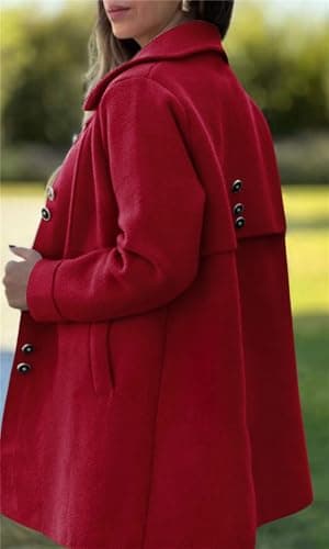 Women's Winter Casual Lapel Collared Wool Pea Coat