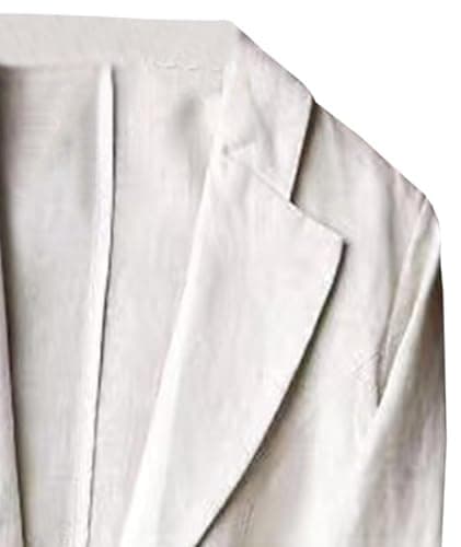 SOMTHRON Women's Casual Linen 3/4 Sleeve Blazer Jacket
