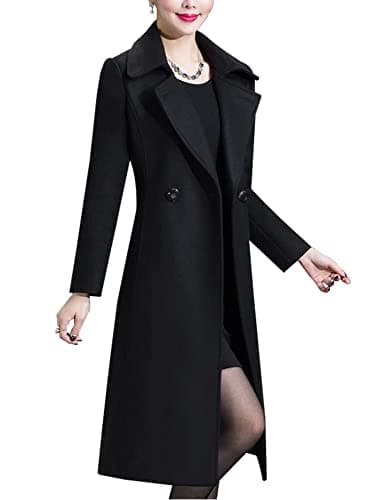 Vintage Double Breasted Long Wool Coats for Women
