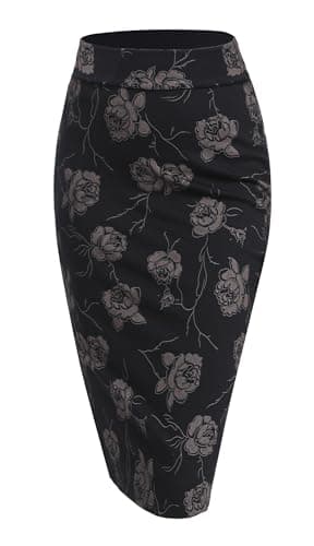 Urban CoCo Women's Stretch Waist Midi Pencil Skirt — #8
