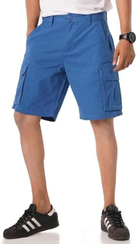 Alamo Men's Regular Fit 100% Cotton Heavy Duty Cargo Shorts — Royal Blue