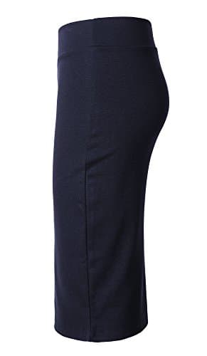 Urban CoCo Women's Stretch Waist Midi Pencil Skirt