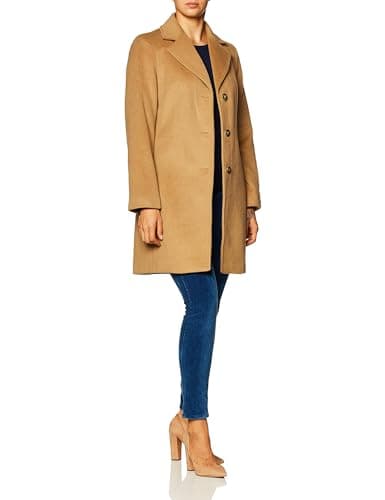 Calvin Klein Women's Classic Cashmere Wool Coat — Classic Camel