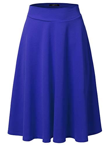 SSOULM Plus Size High Waist Flare Midi Skirt — Ssk004_royal