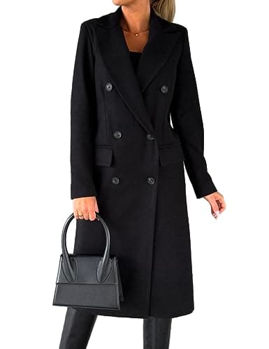Women's Long Wool Trench Coat for Fall and Winter