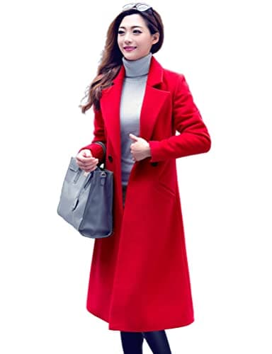 Stylish Long Wool Coats for Women - Fall/Winter Collection — Red