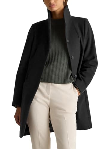 IDEALSANXUN Women's Trendy Wool Shawl Collar Pea Coat Outerwear