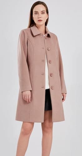 Chouuyaotou Women's Elegant Fall Winter Wool Overcoat