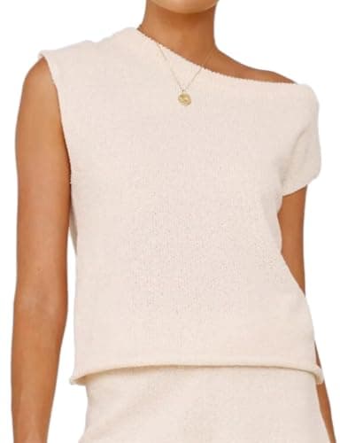 IDESANXUN Women's Off-Shoulder Sleeveless Knit Vest Top Trendy Summer Casual