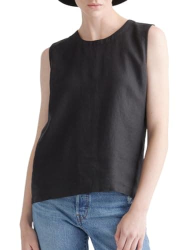 IDEALSANXUN Linen Tank Tops for Women - 2024 Summer Collection — Black