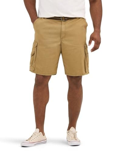Lee Men's Big & Tall Belted Wyoming Cargo Shorts — Bourbon
