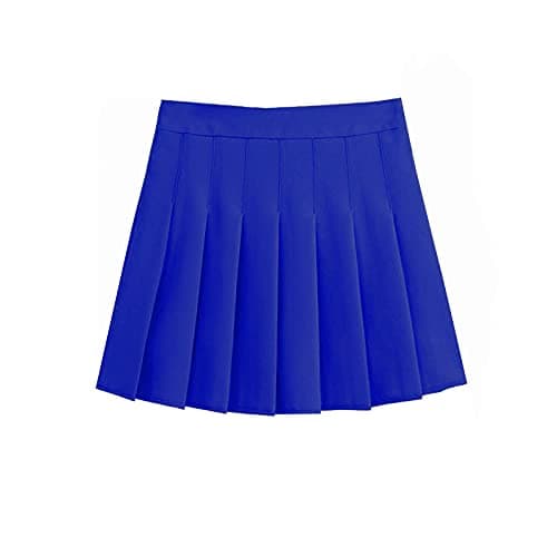 ZHANCHTONG Women's High Waist A-Line Pleated Mini Tennis Skirt — Royal Blue