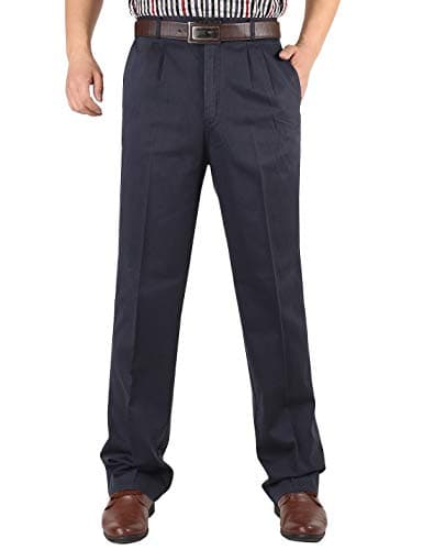 Men's Elastic Waist Denim Jeans for Casual Comfort — #2 Non-elastic Waist-dark Blue