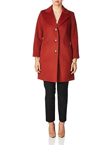 Calvin Klein Women's Classic Cashmere Wool Coat — Classic Chili Oil
